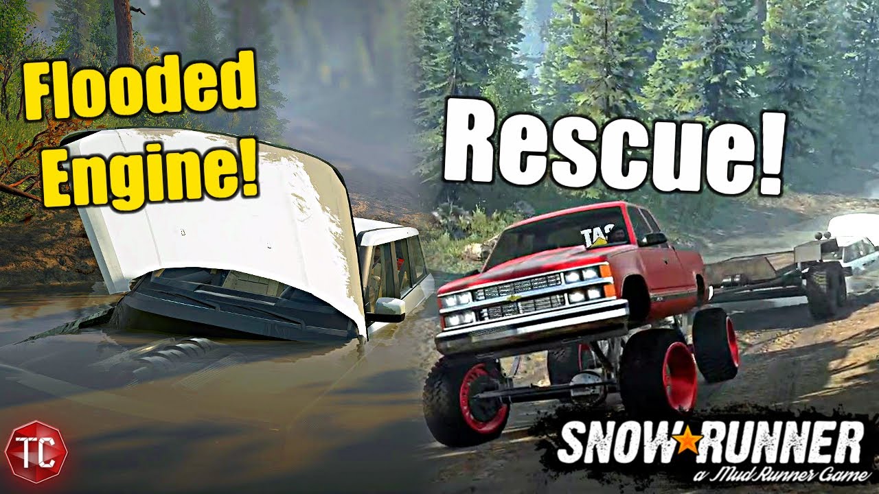 SnowRunner: Range Rover FLOODED Their ENGINE! Chevy K3500 RESCUE MISSION!! RP
