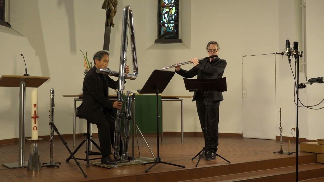 Duo Contra P mit der größten Querflöte der Galaxie - J. S. Bach Adagio BWV 156