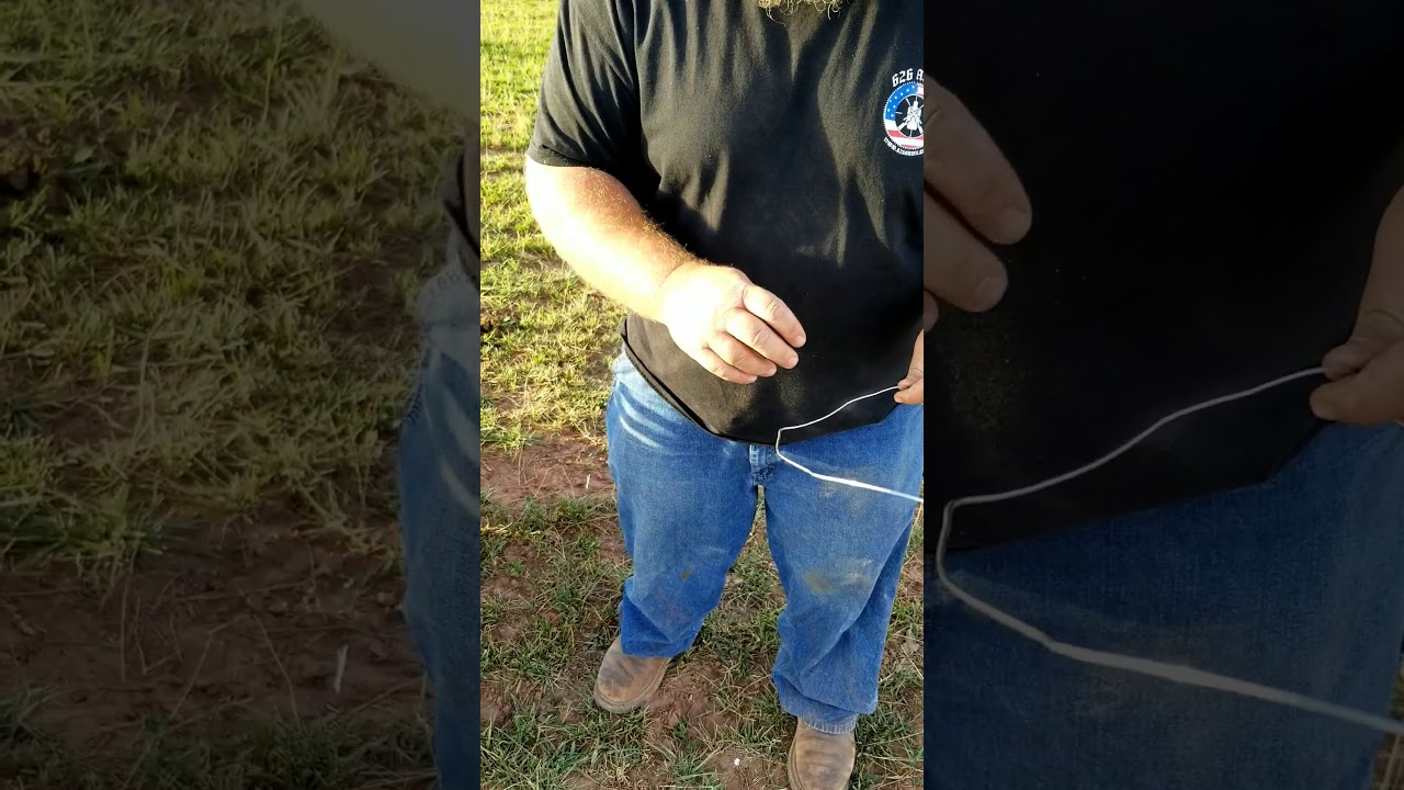 Splicing high tension electric fence wire.
