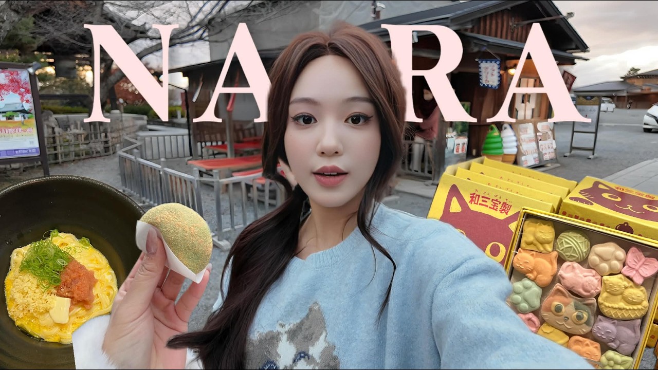 大阪 Vlog | 出发奈良一日游被野鹿攻击🦌🌸吃上黄油明太子乌冬面和手打团子 + 体验京都晚上的闲暇时光 My 24 hours in Nara & Kyoto ✈️