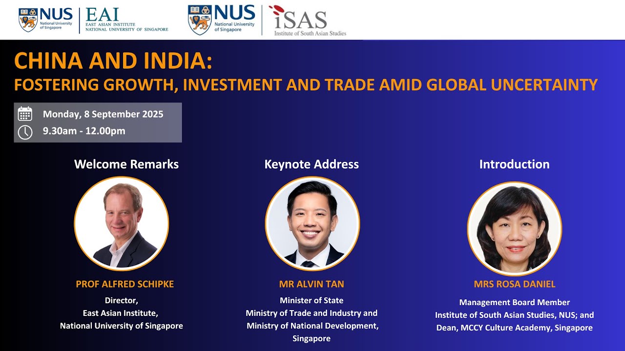 EAI-ISAS Public Session, 8 Sep 2025 - Keynote Address by MOS for Trade & Industry Alvin Tan