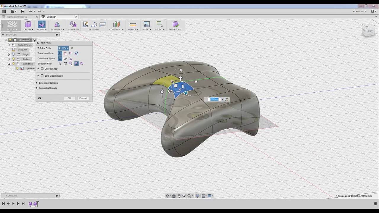 Let's Play Fusion 360 - Game Controller Modeling with Fusion 360