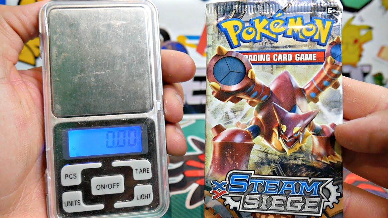 IT WORKS!! Weighing 5 Pokemon Steam Siege Booster Packs!!! (EPIC PULL)