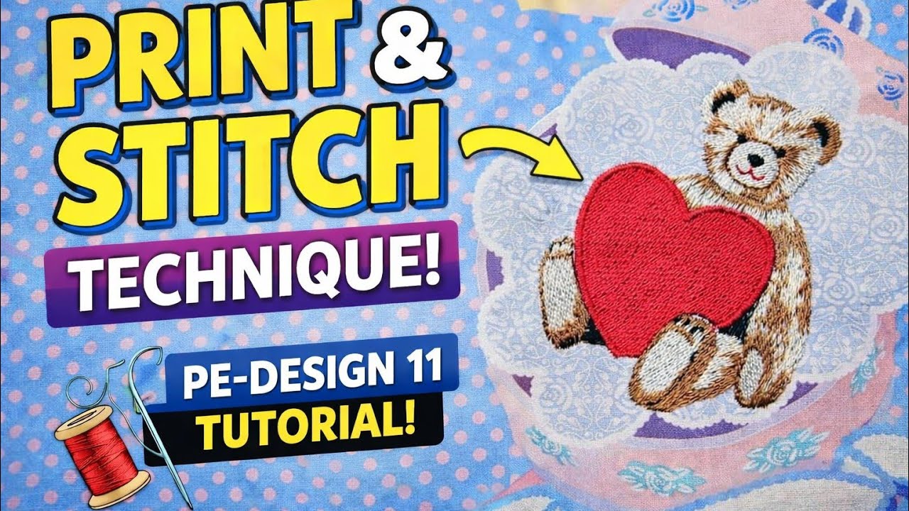 Pe Design 11 / Palette 11 Print and Stitch Tutorial 