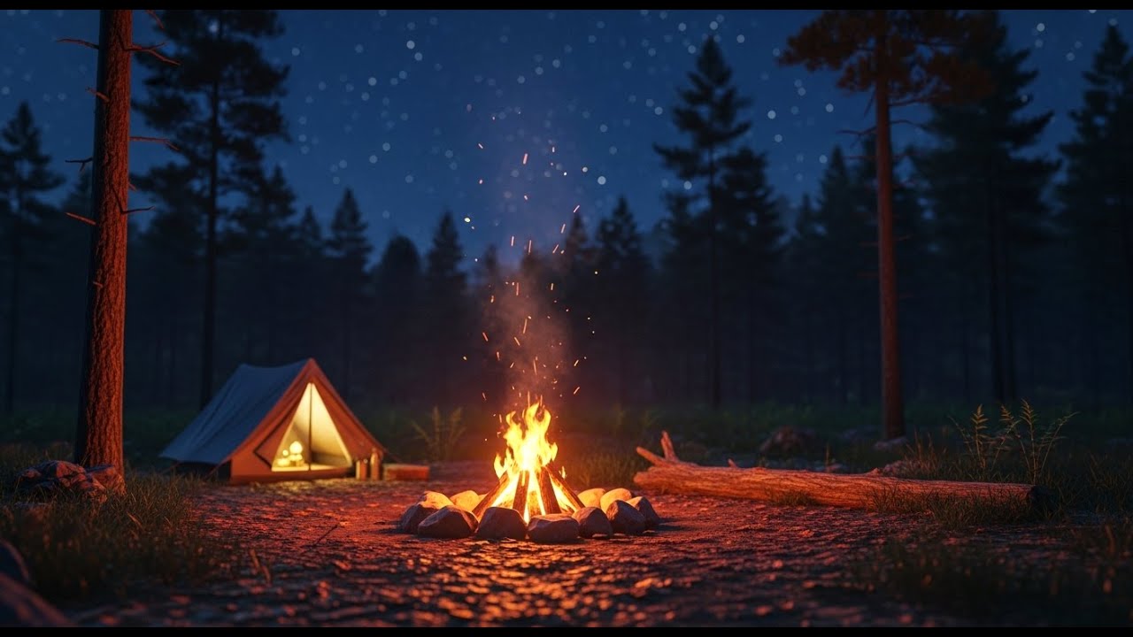 Night Ambience Relaxing Camping #relax #music #SleepMusic #MeditationMusic #DeepRelaxation #Healing