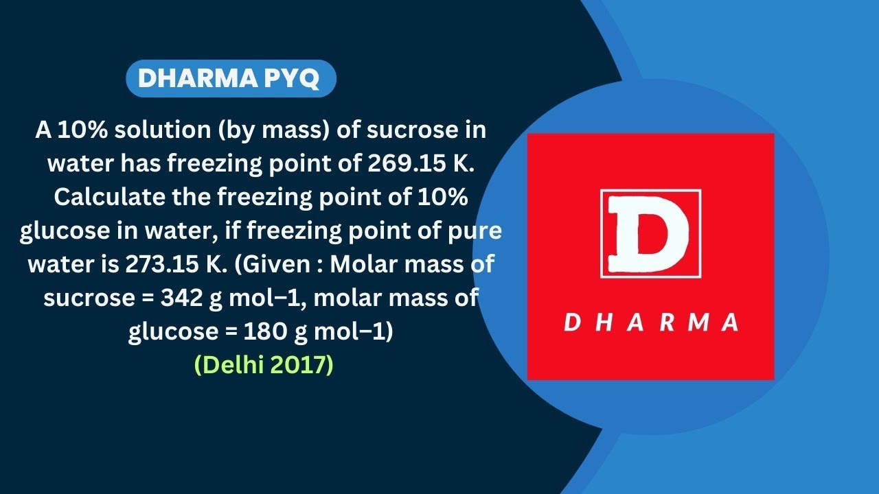 A 10% solution (by mass) of sucrose in waterhas freezing point of 269.15 K. Calculatethe freezing--.