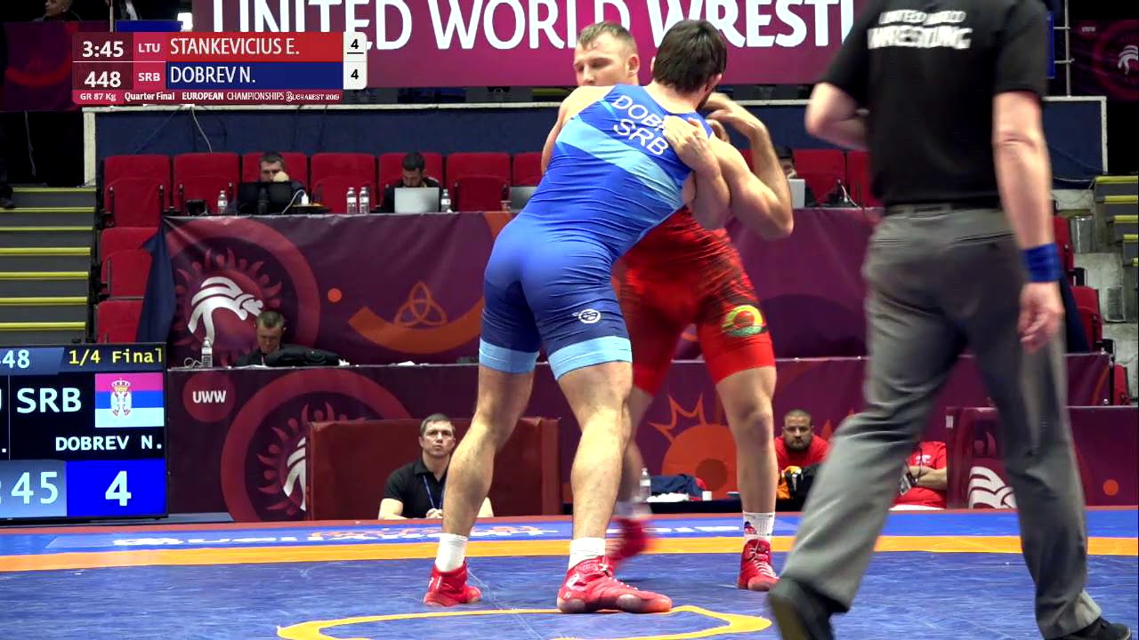 1/4 GR - 87 kg: E. STANKEVICIUS (LTU) v. N. DOBREV (SRB)