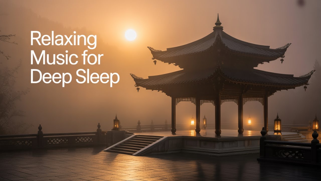 Full Moon Over Traditional Pagoda | Relaxing Meditation Music