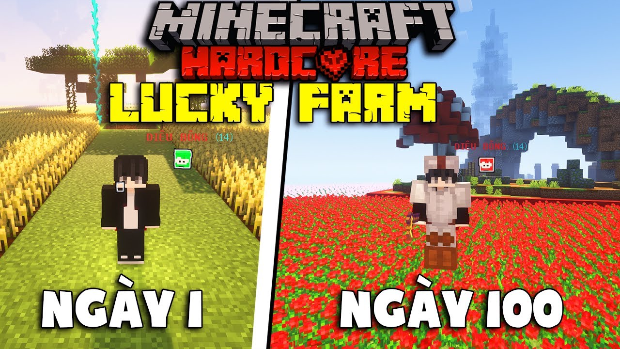 KURO SINH TỒN 100 NG&Agrave;Y TRONG MINECRAFT LUCKY FARM SINH TỒN SI&Ecirc;U MỚI !!!
