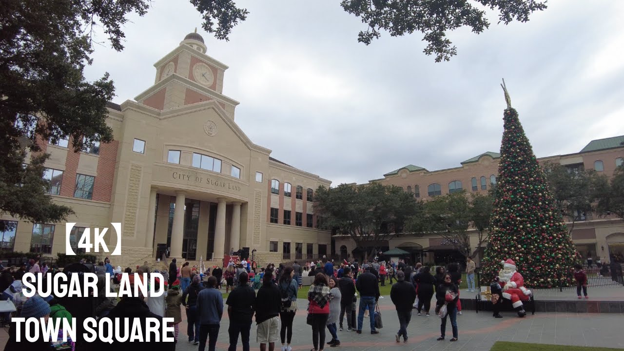 【4K】Walk around Sugar Land Town Square (December 11, 2021)