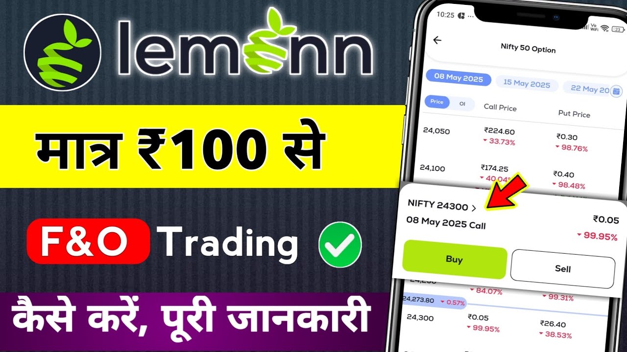 Lemonn app me only ₹100 se F&O trading kaise kare / f&o trading app