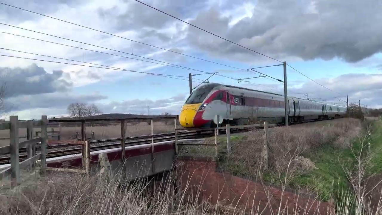 Trains on the East Coast Mainline from a distance at full speed - 25th March 2023