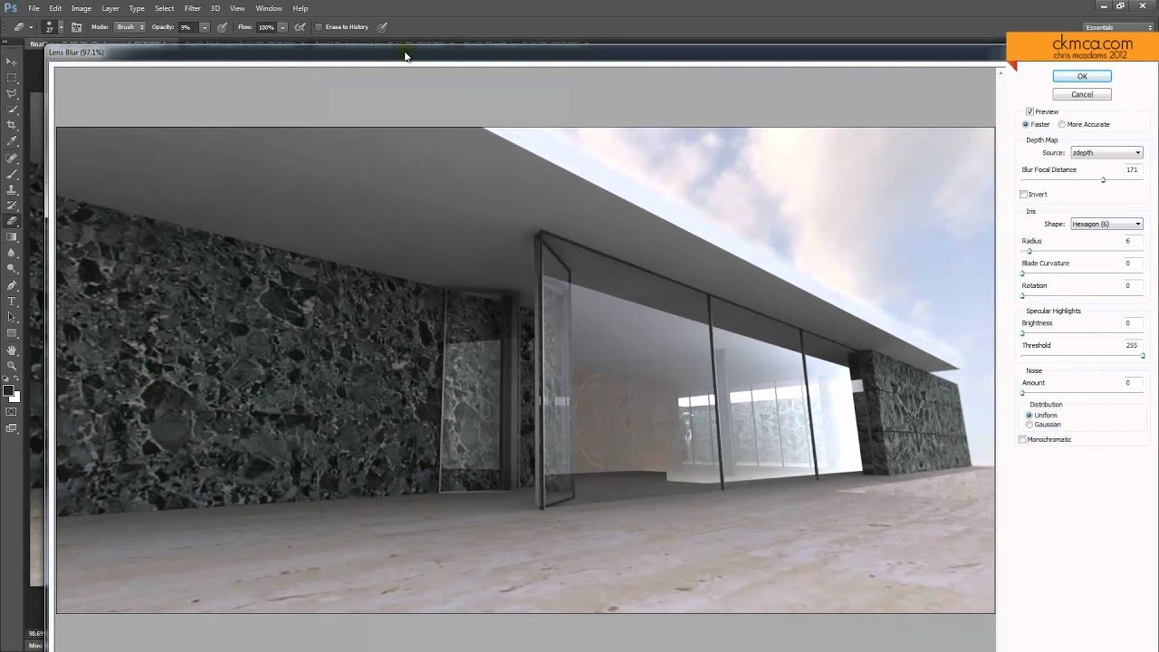 09 Post Processing [Vray for Rhino] - Barcelona Pavilion