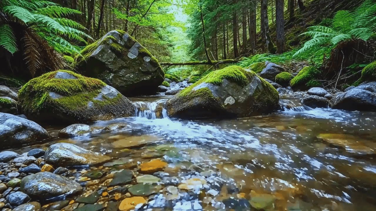 Anxiety Relief & Total Calm by a Serene Forest Stream 💧 Soothing River & Birds for Deep Sleep