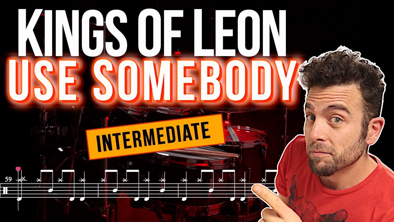 Kings Of Leon - Use Somebody - Drum cover (with scrolling drum sheet)