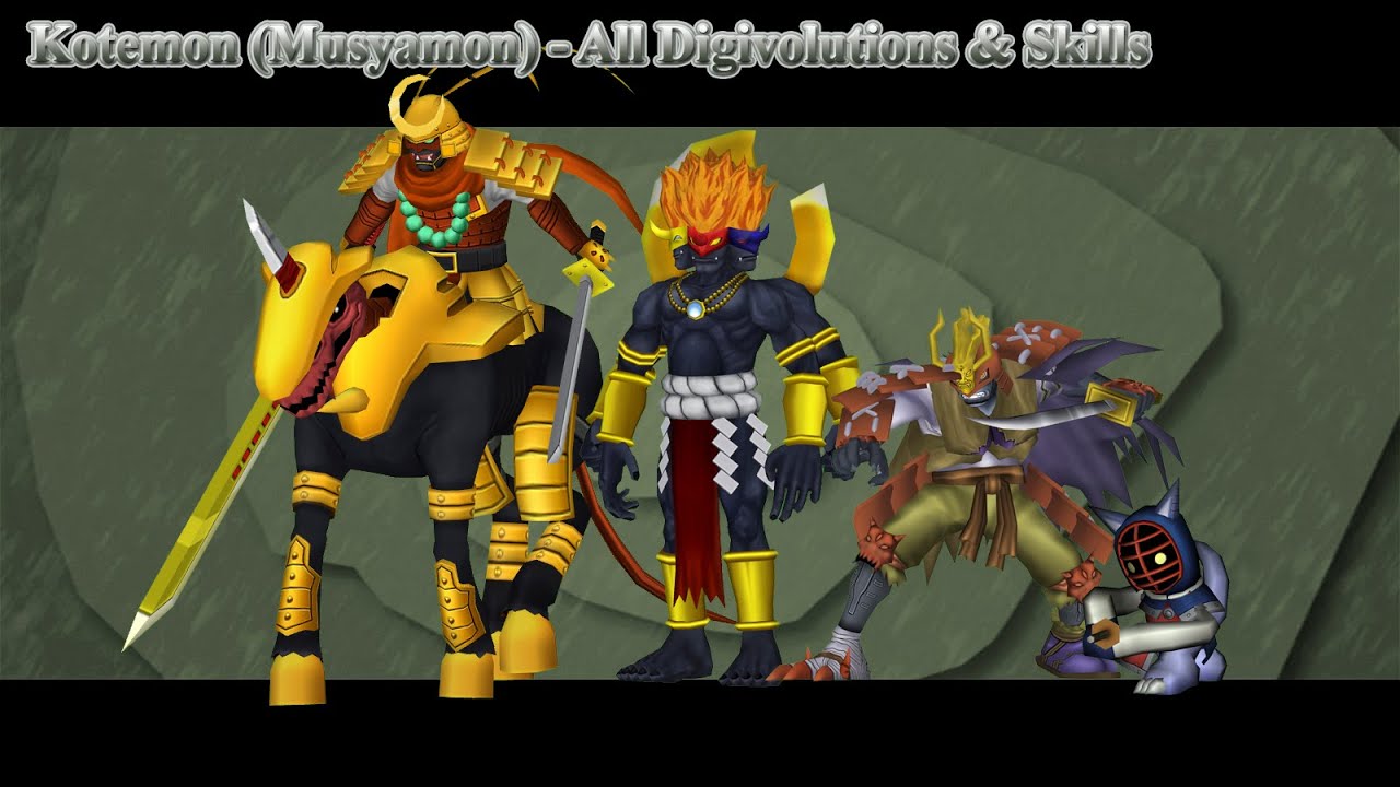 Digimon Masters Online: Kotemon (Musyamon) - All Digivolutions & Skills