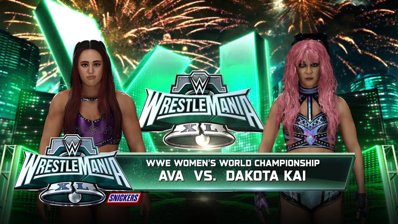WWE 2K25 Universe Mode: Wrestlemania Night 1; Dakota Kai (C) v Ava!