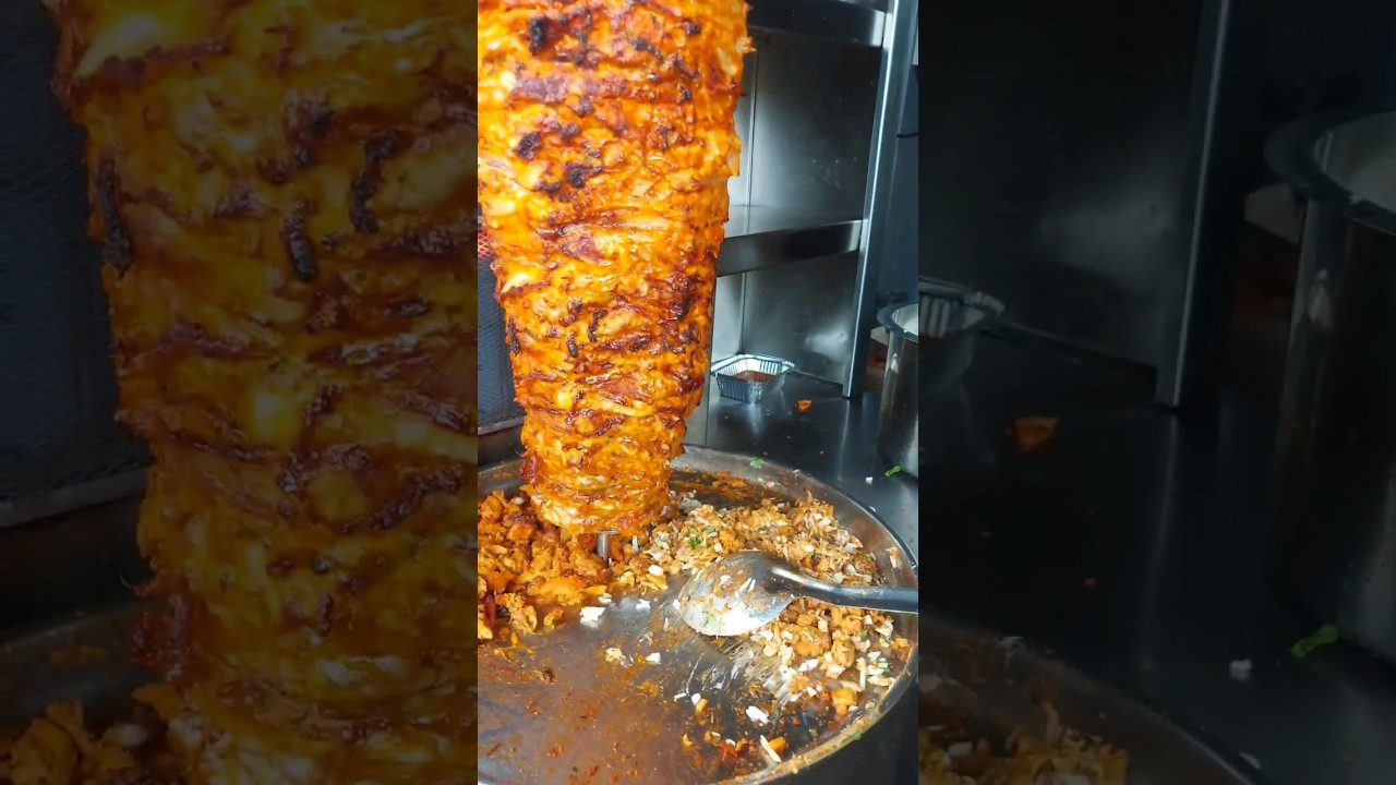Spicy Shawarma and Chicken Al Faham Making and eating