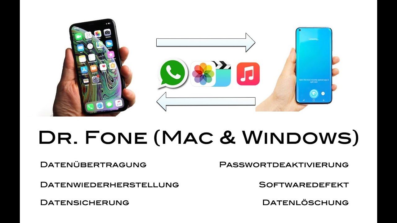 WhatsApp, Fotos, Videos, Kontakte zwischen iOS & Android übertragen uvm | DR. FONE für Mac & Windows