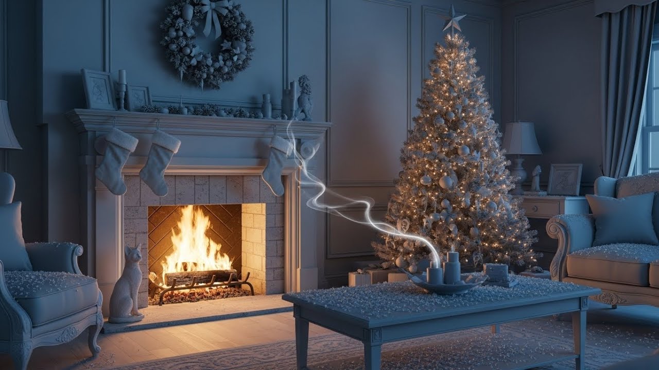 🔥Cozy Fireplace Crackling 24/7 | ❄️Snowy Cabin Views | Winter Ambience