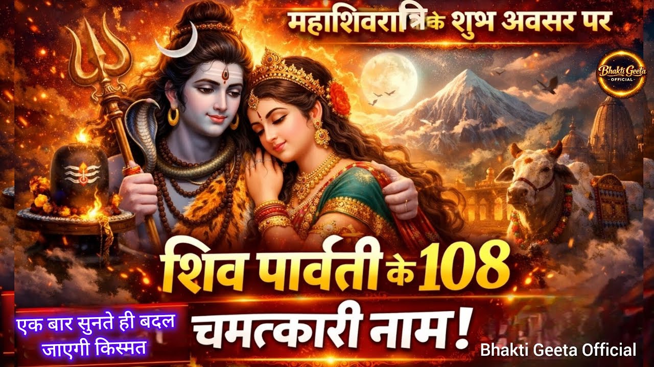 महाशिवरात्रि के शुभ अवसर पर शिव पार्वती के 108 चमत्कारी नाम | Shiv Parvati 108 Naam l
