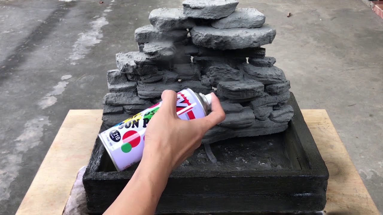 Waterfall Aquarium From Styrofoam And Cement | Build A Beautiful Waterfall Aquarium Like a Dream