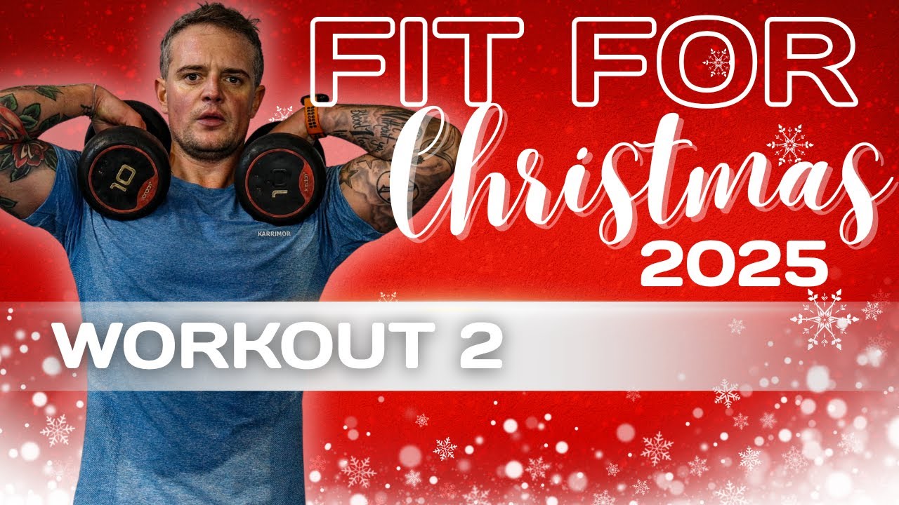2🎄50 Minute Full Body DUMBBELL Workout (Cardio & Strength Training)