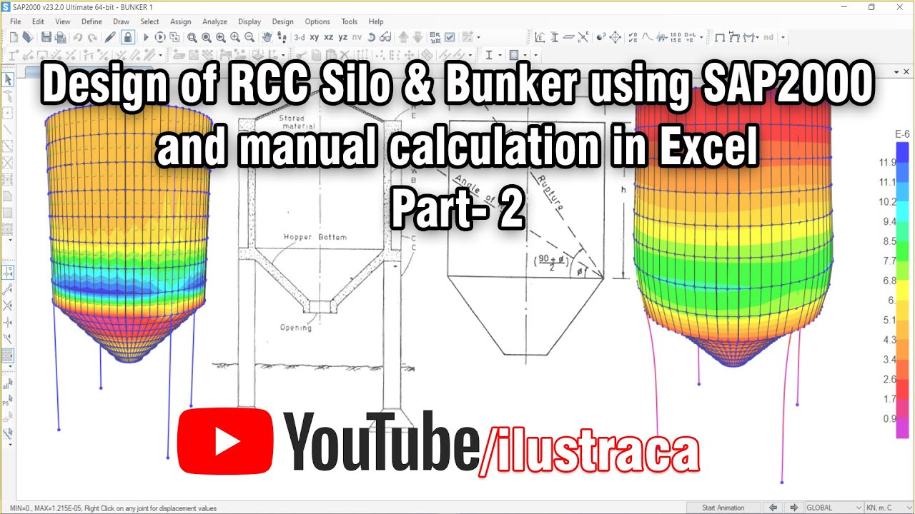 Design of RCC Bunker and Silo using SAP2000 and manual calculation in Excel | Part- 2 | Sandip Deb