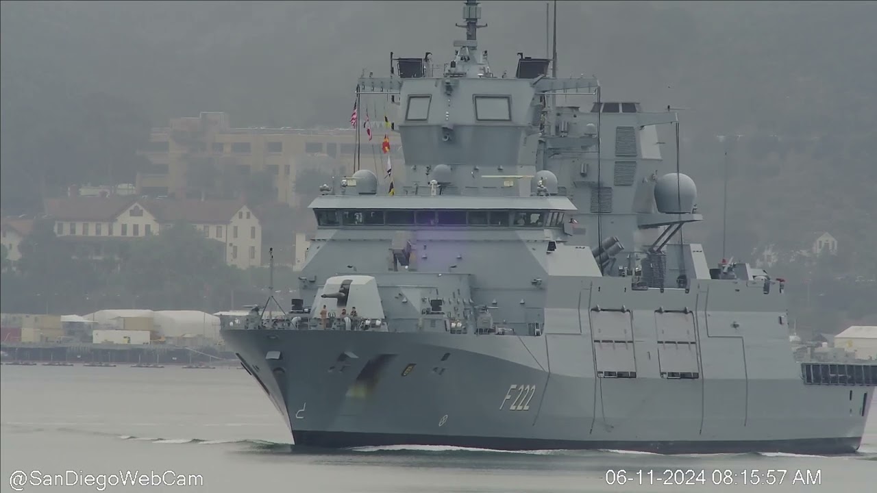 German frigate Baden-Württemberg (F222) Inbound San Diego
