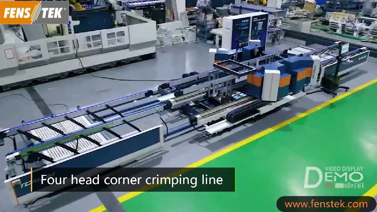 automatic production line for aluminium windows , CNC cutting ,milling ,crimping, robot line