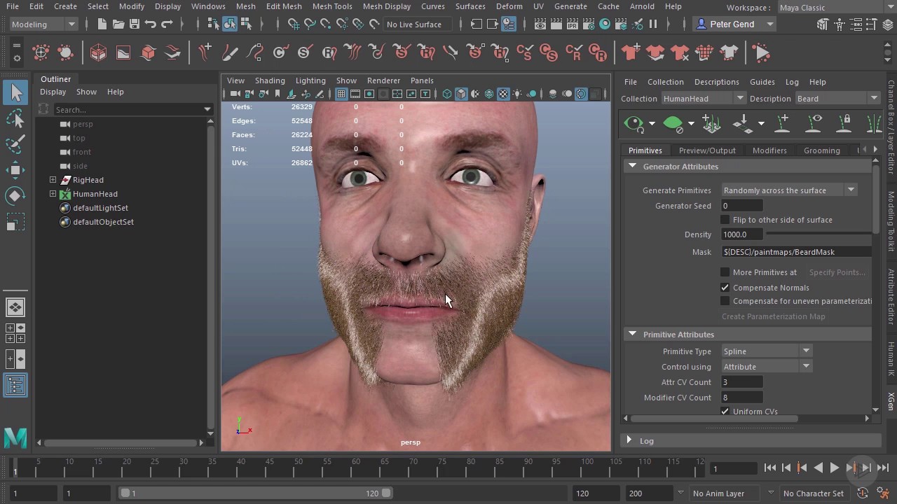 Painting XGen Density & the Physical Hair Shader