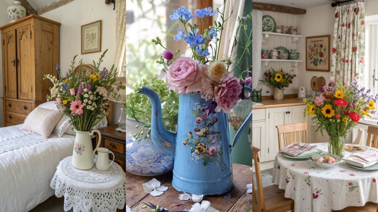Весенний декор по доступной цене 🌸 Уютные идеи для дома в стиле шебби-шик в загородном стиле