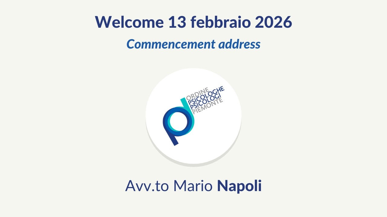 Welcome Day - 13 febbraio 2026 - Intervento dell'Avv.to Mario Napoli