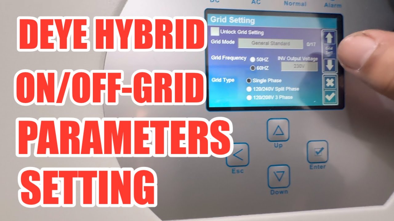 DEYE INVERTER SINGLE PHASE HYBRID ON/OFF-GRIF PARAMETER SETTINGS