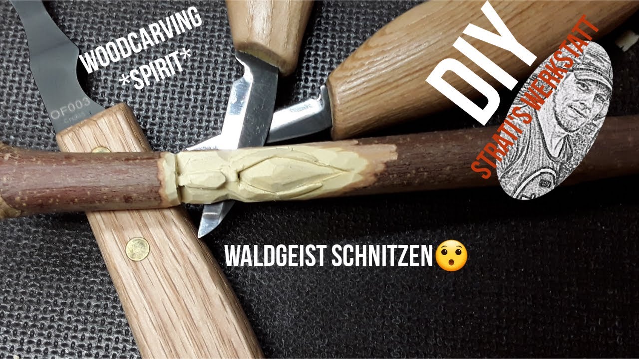 Baumgeist schnitzen mit dem Schnitzmesser,Woodspirit,Carving, Woodcarving #StratisWerkstatt
