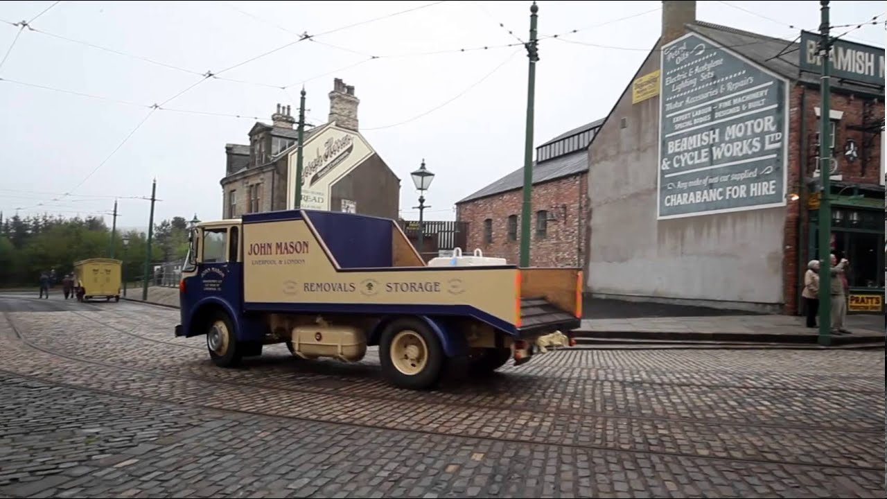 Horse Drawn Pantechnicon and Vintage Removal Van Procession at Beamish
