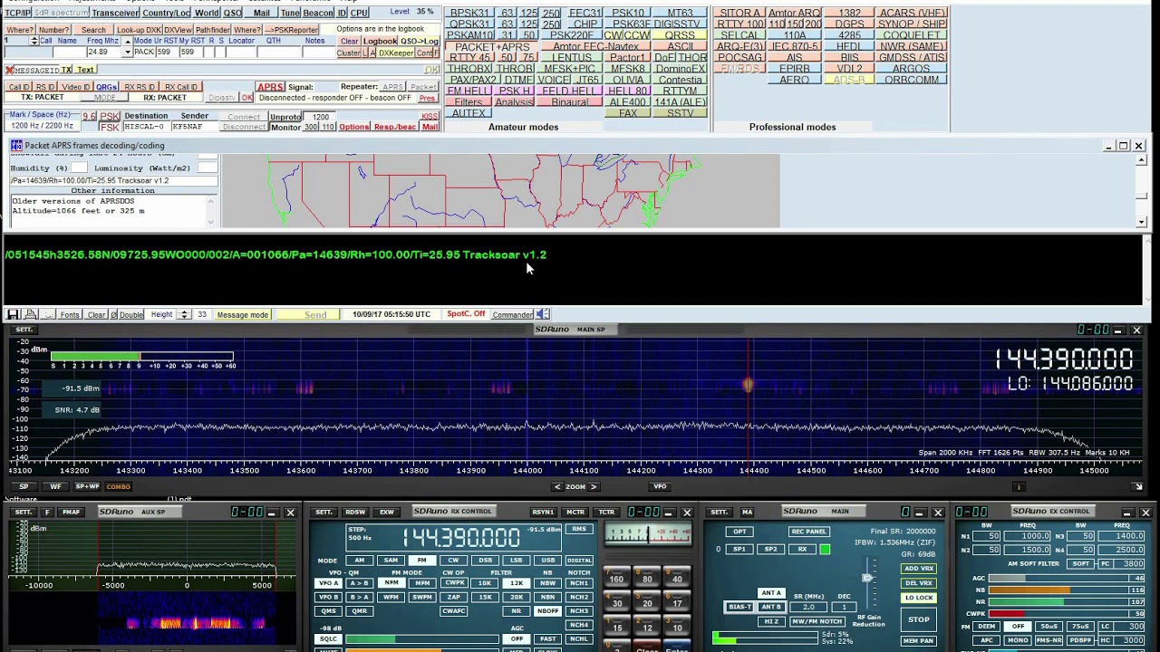 Testing APRS gateway using RSP2 with SDRuno and MultiPSK