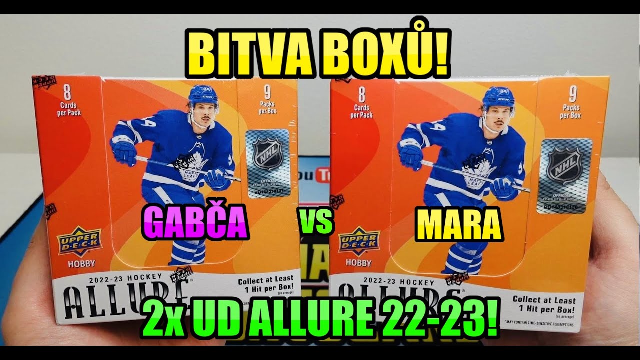 GABI VS MARA! BOX BATTLE! 2x 22-23 UD Allure Hobby Box! Kartičková bitka! Hokejové kartičky! 🏒