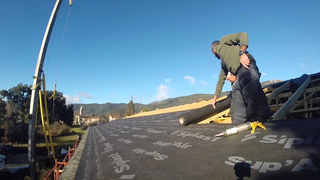pose de l'écran sous toiture