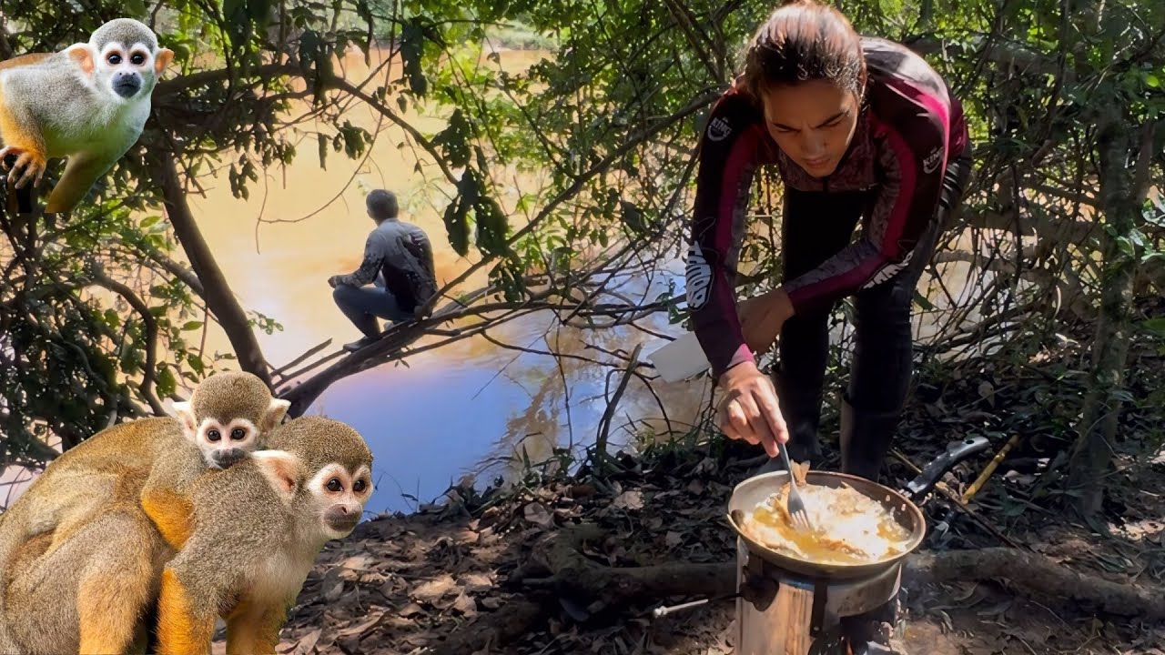 DEPOIS DOS PERIGO NO ACAMPAMENTO PESCAMOS NA CEVA E FIZEMOS PEIXE FRITO NO FOGÃO A LENHA.