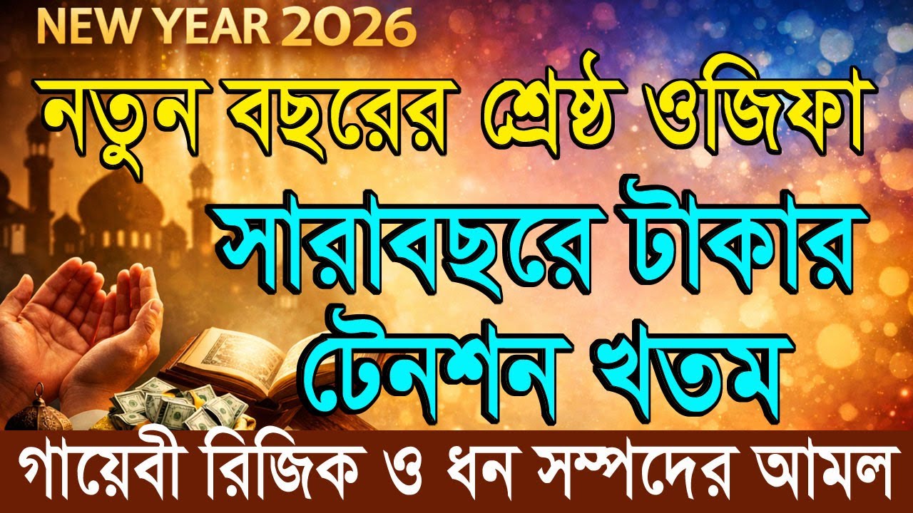 ২০২৬ সালে ধনী হওয়ার ওজিফা | 💰Dollar পাওয়ার শক্তিশালী আমল | অভাব ও দারিদ্রতা দূর করার দোয়া