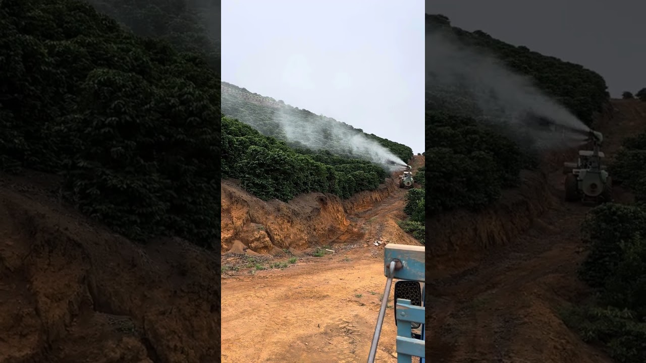 Pulverização por canhão em cafeicultura de montanhas de Minas Gerais/Caratinga☕️