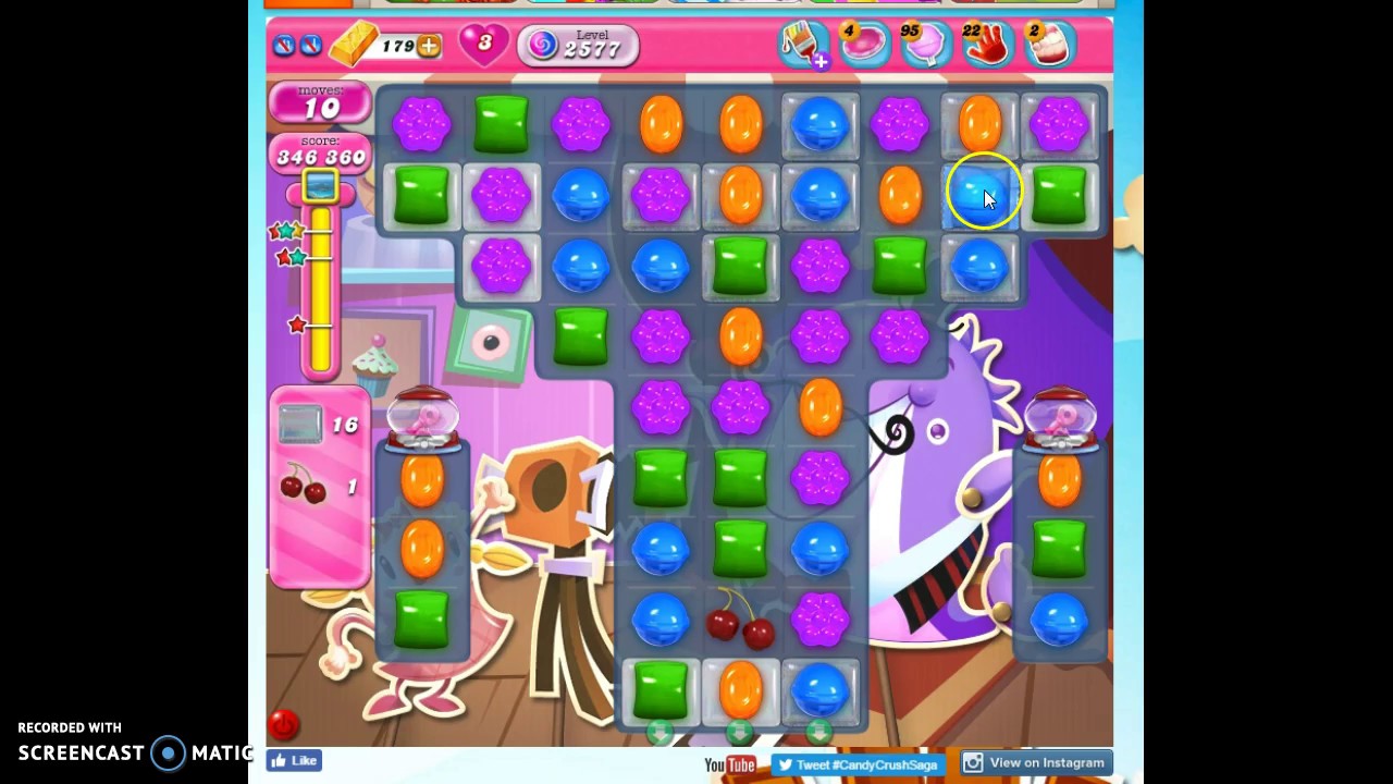 Candy Crush Level 2577 help w/audio tips, hints, tricks