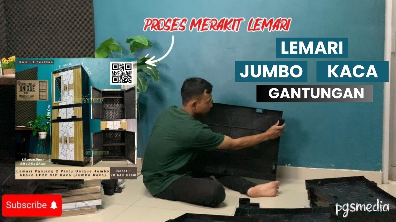 Merakit Lemari AKAKO jumbo kaca gantungan #lemariplastik #lemarianak #pusatgrosirsidoarjo #lemari
