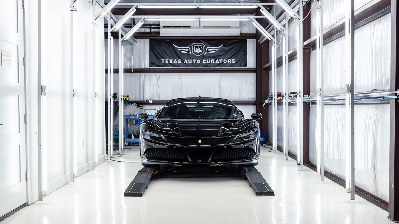 Paint Correction and Ceramic Coating on a Black Ferrari SF90 Stradale