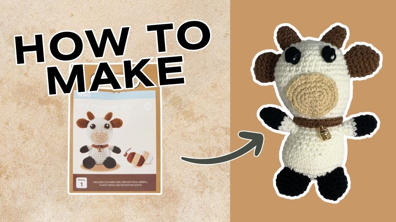 Kmart crochet cow diy crochet kit - how to make #kmartaustralia #crochetforbeginners