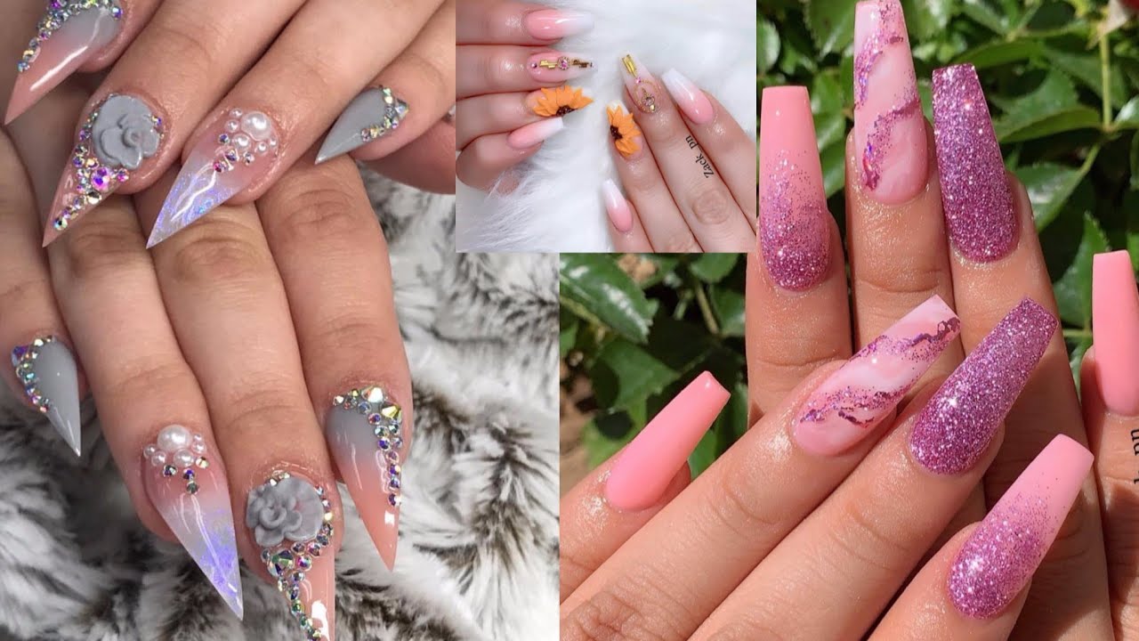 Top nude and light pink colour nails  2020 classy nails/ ongles nus et roses