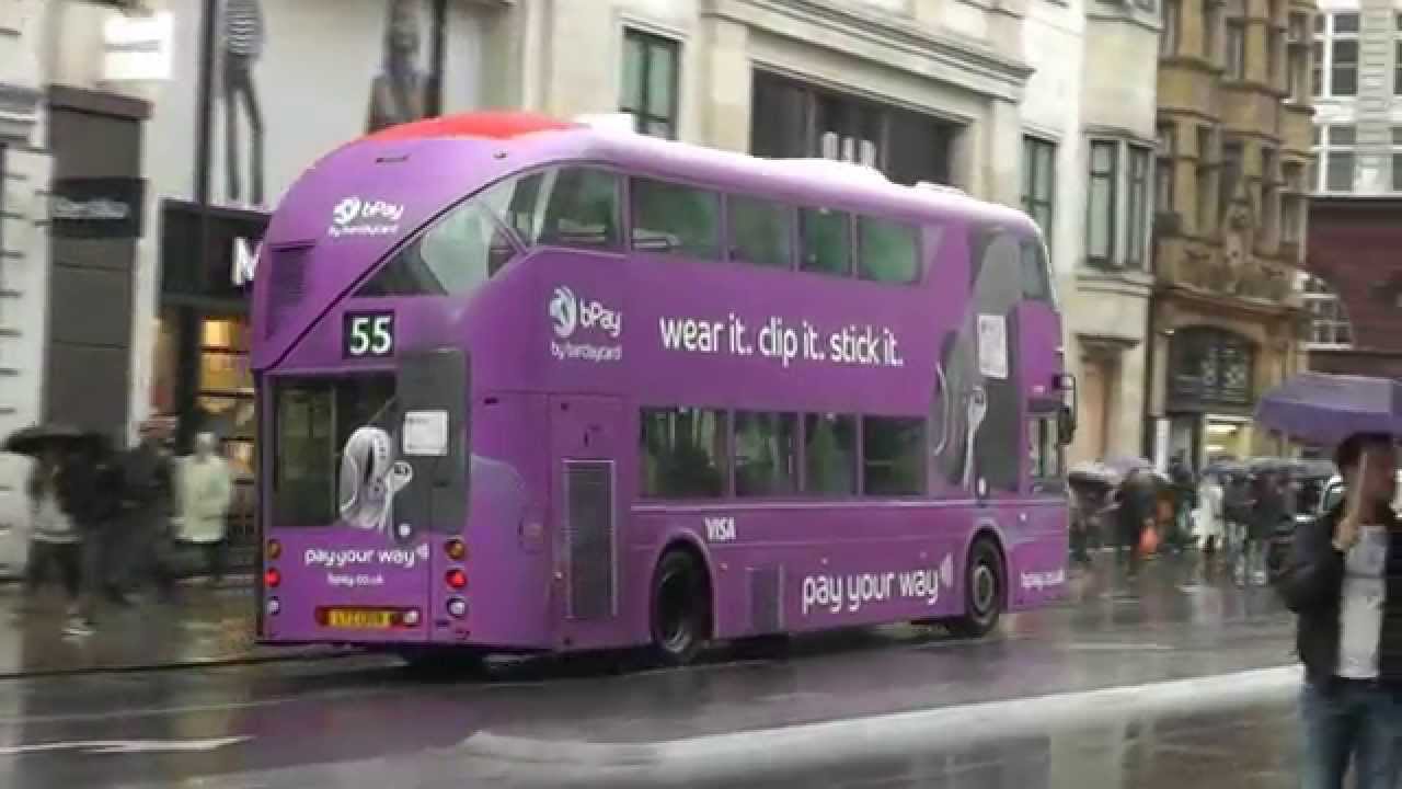London's Buses in the rain on Oxford Street 26th July 2015