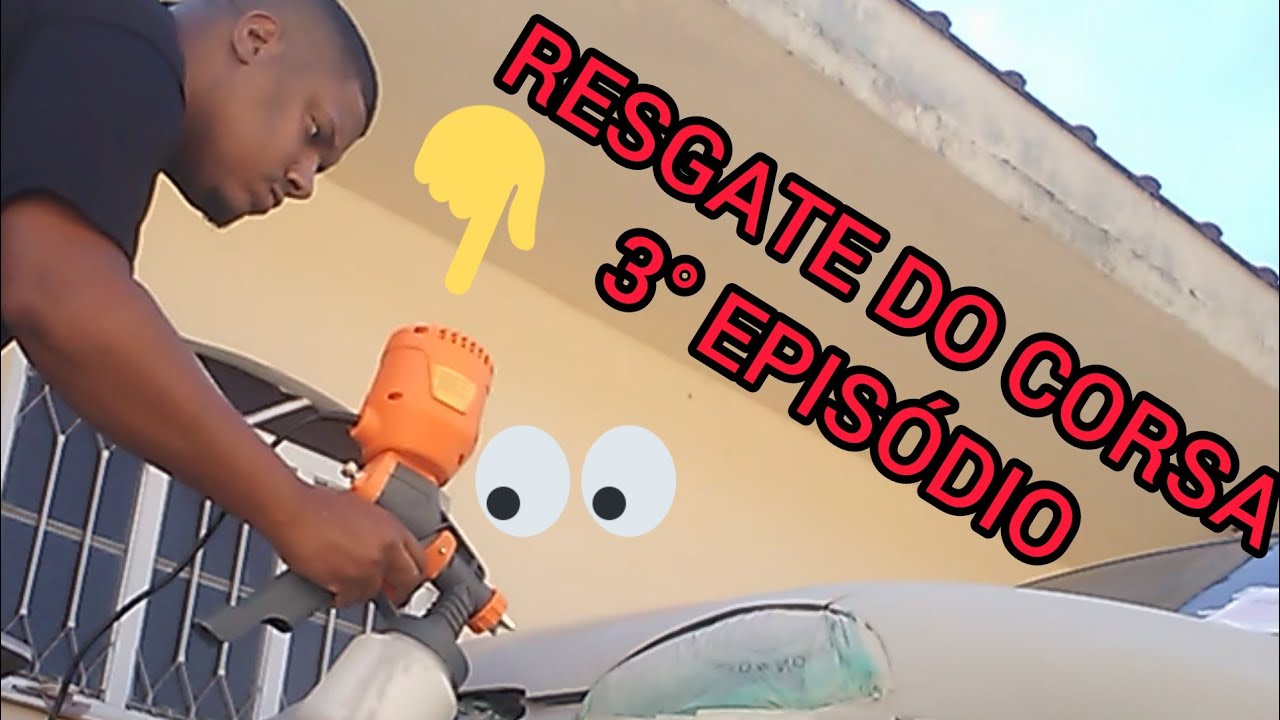 Pintura do corsa parte(01) / Pintando carro em casa com pistola eletrica