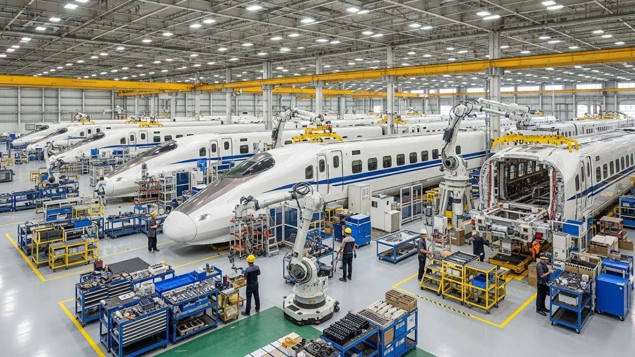 How Bullet Trains Are Made | Inside a High-Speed Train Factory #train #factory